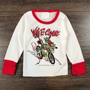 Warner Bros. Looney Tunes Wile E. Coyote Boys Vintage 80’s Thermal Shirt Size 4